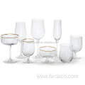 customized clear wine glasses with gold rim